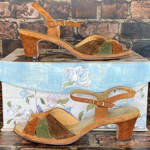 Selby Suede Open Toe Kitten Heel Sandals Size 8 1/2
